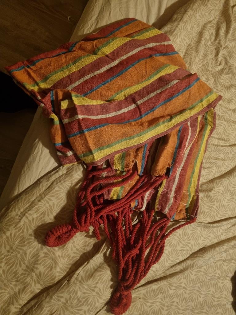 Gestreepte hangmat, Tuin en Terras, Hangmatten, Opvouwbaar, Nieuw, Ophalen of Verzenden, Eenpersoons