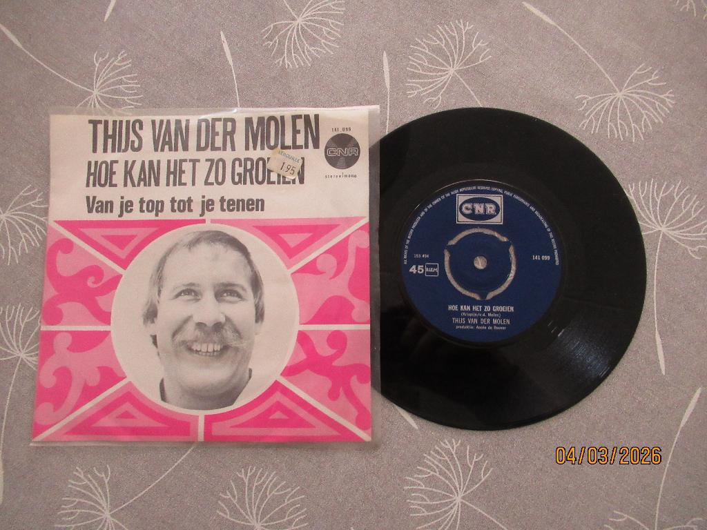 Thijs van der Molen    Hoe kan het zo Groeien, 7 inch, Single, Ophalen of Verzenden, Zo goed als nieuw