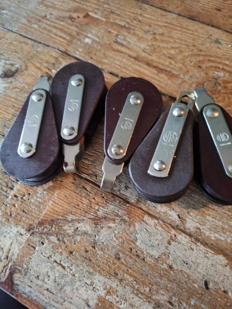 5 scheeps kartrollen voor staaldraad, Ophalen of Verzenden