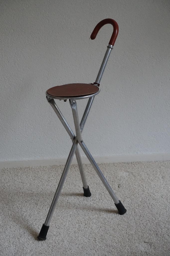 Lichtgewicht wandelstok met zitting / wandelstokstoel, Diversen, Wandelstokken, Ophalen, Opvouwbaar, Gebruikt