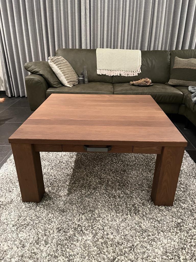 Salontafel eikenhout handgemaakt, Ophalen, 100 tot 150 cm, Eikenhout, Nieuw