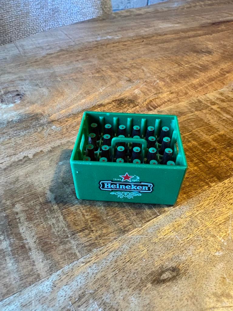 Heineken miniatuur kratje met flesjes, Ophalen of Verzenden, Gebruikt, Flesje(s), Heineken