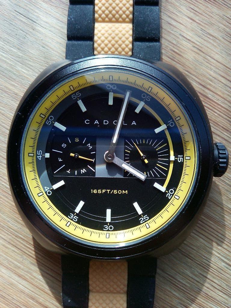 Cadola GIULIA CALENDAR Miyota (Citizen) quartz uurwerk., Overige merken, Leer, Staal, Polshorloge