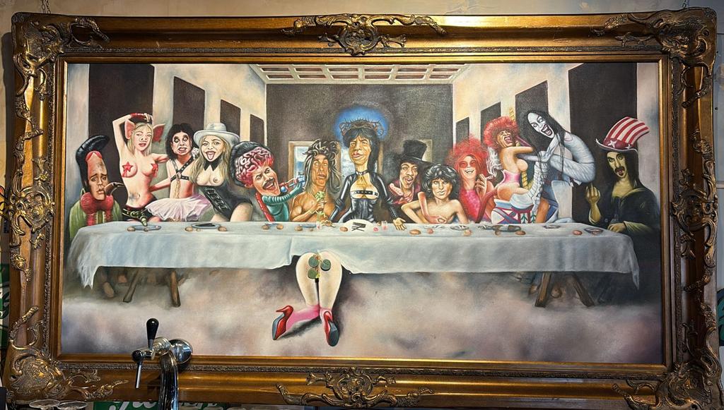 Uniek ingelijst schilderij 240 breed/125 cm hoog, Ophalen of Verzenden