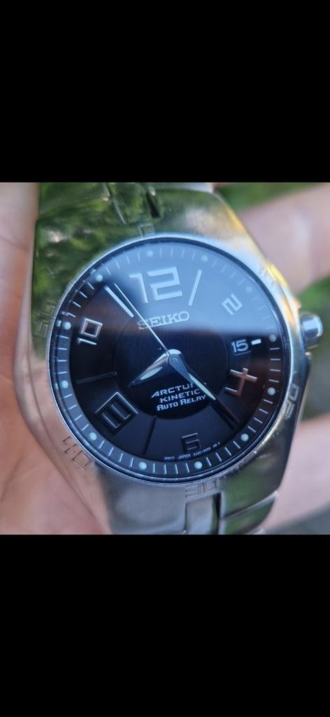 Seiko Kinetic Arctura Auto Relay 5J32-0AP0, Gebruikt, Staal, Polshorloge, Ophalen of Verzenden