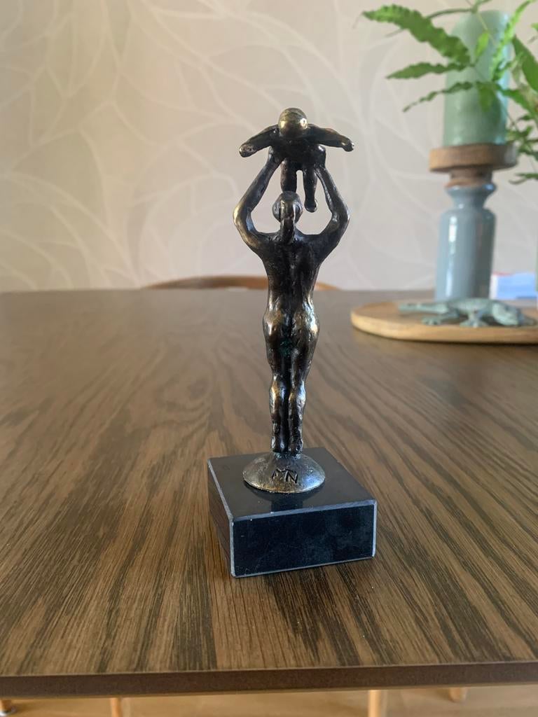 Bronsen beeldje Moeder en kind, Ophalen of Verzenden