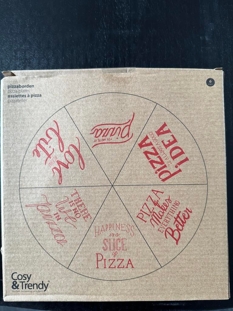 Pizzaborden set van 6, Keramiek, Ophalen of Verzenden, Zo goed als nieuw, Bord(en)