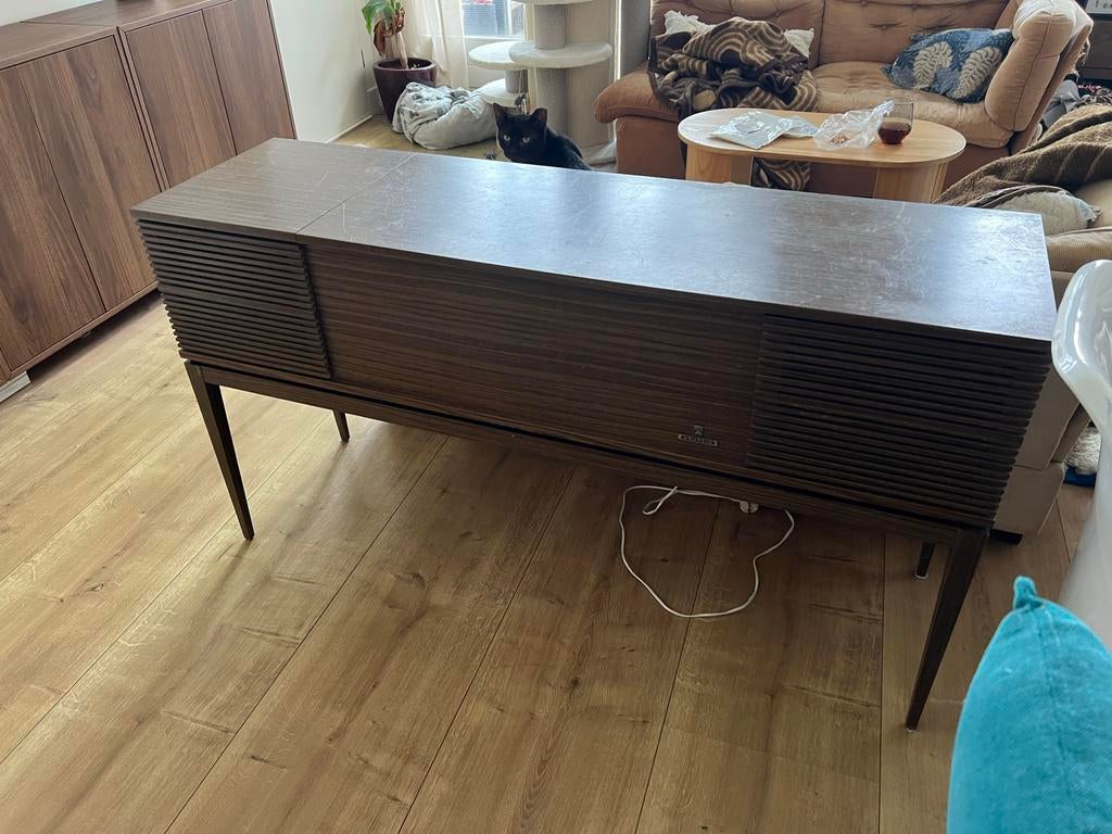 Grundig Retro Platenspeler Radio Kastje Dressoir TV Meubel, Ophalen, Gebruikt