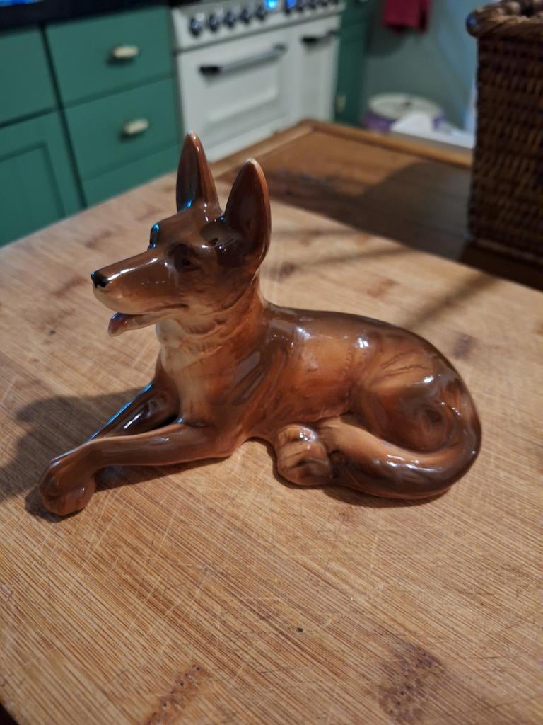 Oud beeldje herdershond, Ophalen of Verzenden