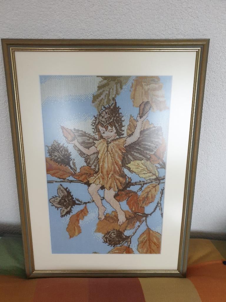 5 mooie geborduurde schilderijen, Ophalen, Zo goed als nieuw, Schilderij, 75 cm of meer