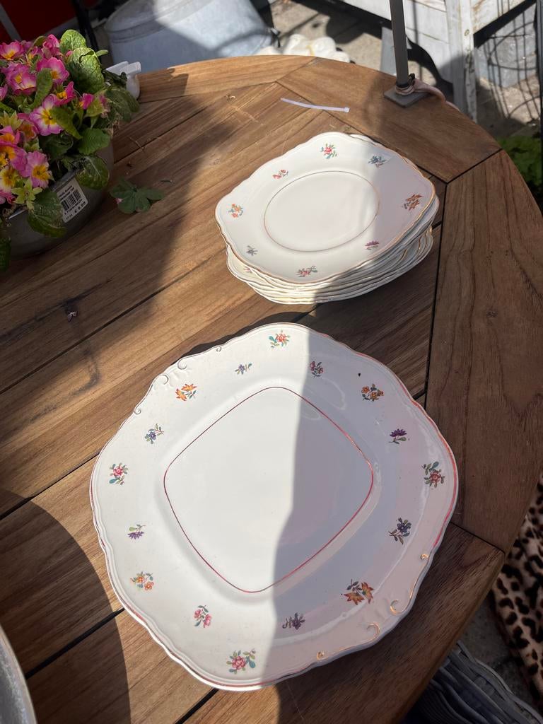 Richard Ginori servies borden met bloemmotief, Ophalen of Verzenden