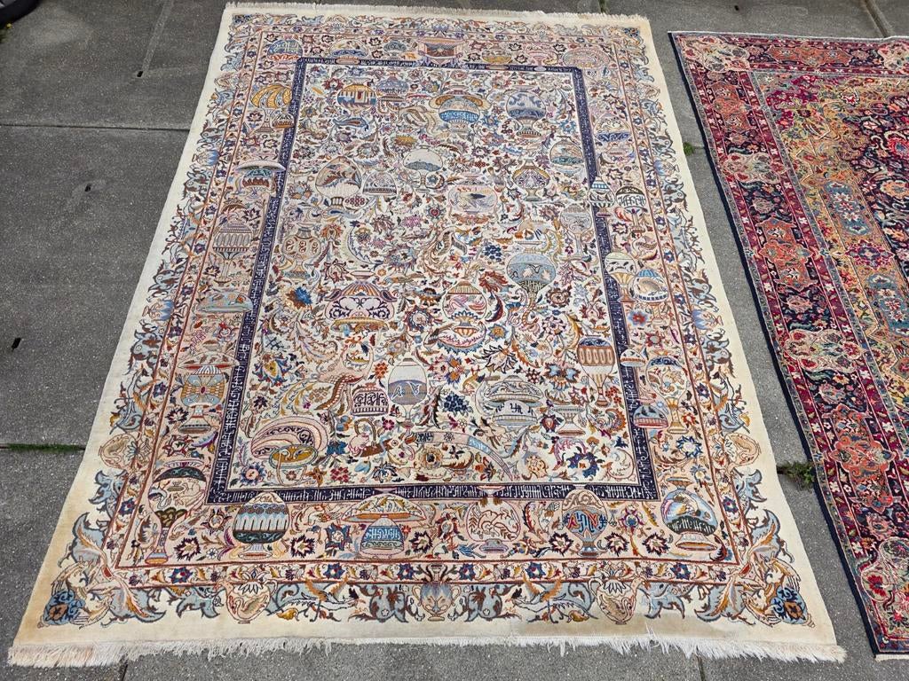 Vintage handgeknoopt perzisch tapijt kashmar 395x295, Info@SlatsAntiek.nl, Perzisch, 200 cm of meer, Ophalen of Verzenden