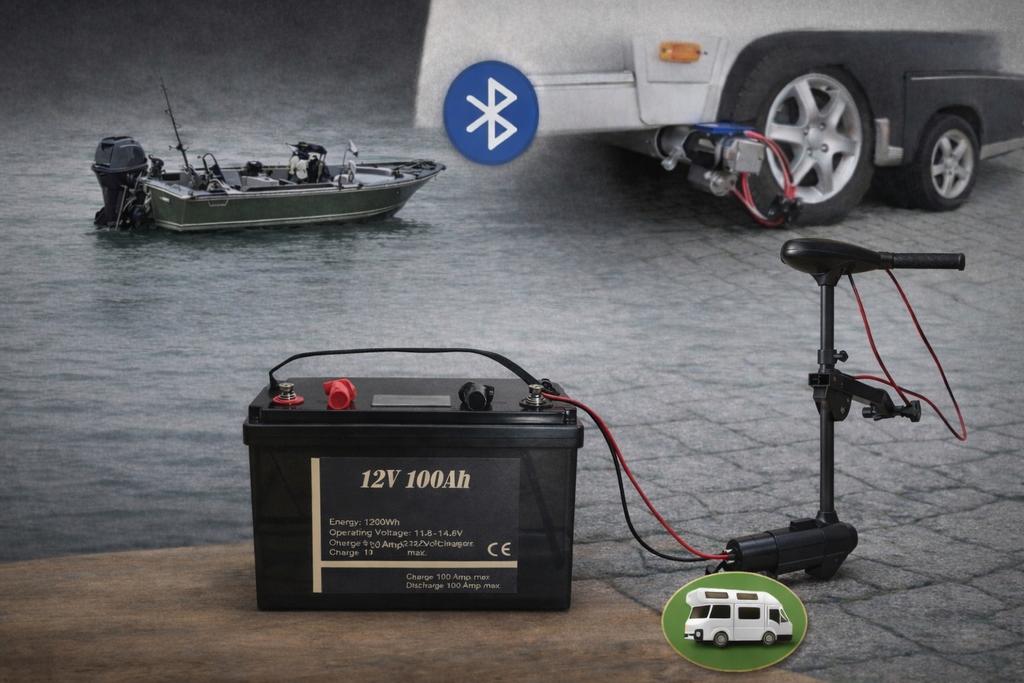 movers lifepo4 lithium Accu 12 Volt 100Ah  met Bluetooth, Ophalen of Verzenden, Nieuw