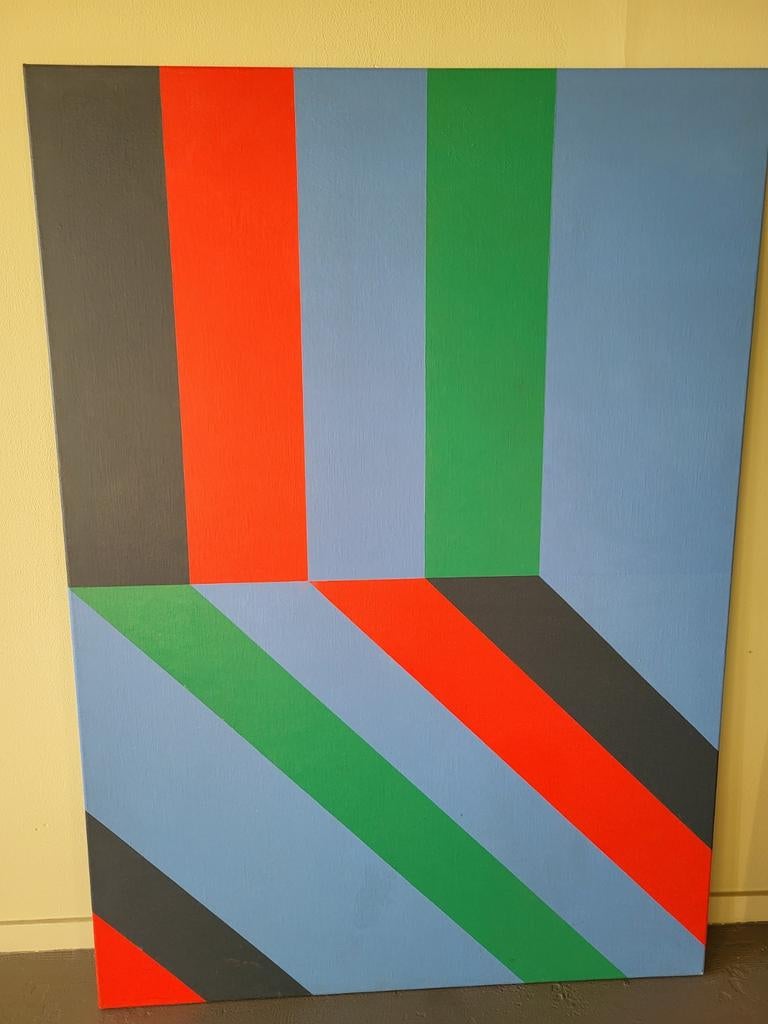 Nigel Kent - Abstract Schilderij "Blue Phare 2" (1987), Antiek en Kunst, Kunst | Schilderijen | Abstract, Ophalen