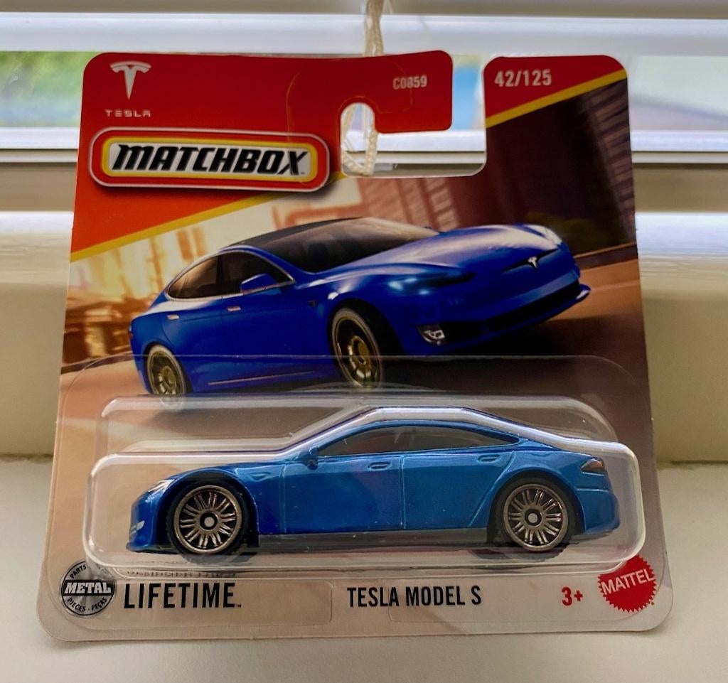 Matchbox Tesla Model Y blauw, Ophalen of Verzenden, Nieuw, Auto