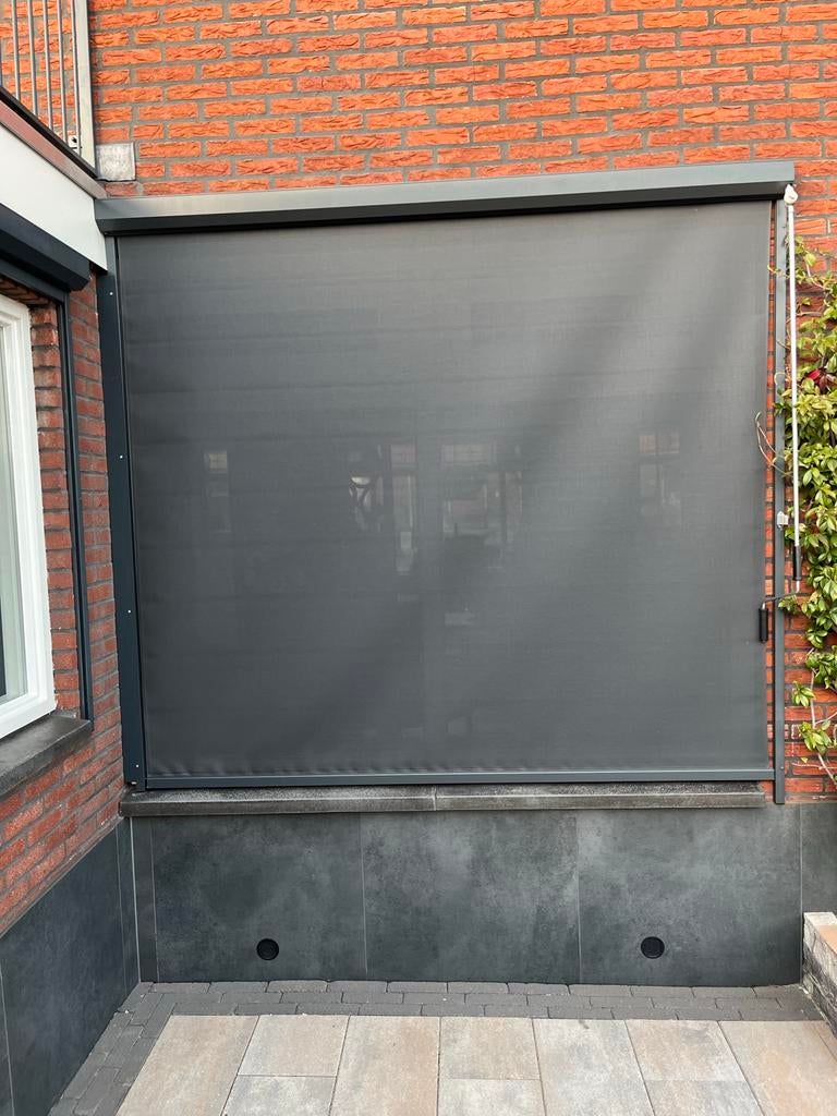 Antraciet screen zonnescherm 2 stuks, Ophalen, Zo goed als nieuw, 150 tot 300 cm, 250 cm tot 450 cm
