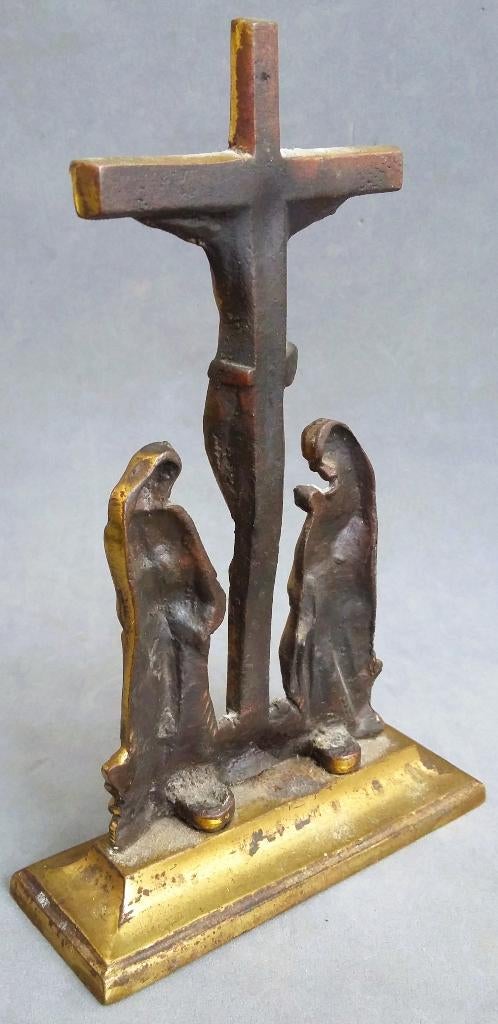 Omstreeks 1850 Brons Verguld Beeld Sculptuur CALVARIE Berg, Antiek en Kunst, Ophalen of Verzenden