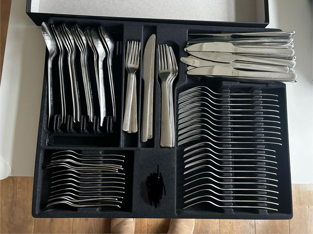 Ikea 365+ bestek 80-delig, roestvrij staal. Heel goed!, Ophalen, Zo goed als nieuw, Rvs of Chroom, Vaatwasserbestendig