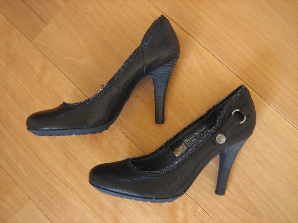 Nieuwe chique stoere zwart leren pumps REPLAY 38-39 snazzeys, Pumps, Verzenden, Zwart, Nieuw