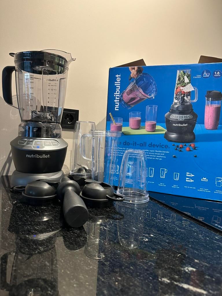 Nieuw: Nutribullet combo set uitgebreid 1200 watt, Ophalen of Verzenden, Zo goed als nieuw