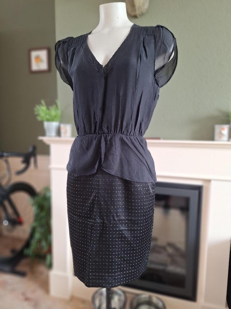 Hoss Intropia zwart zijden viscose jurk 38 36 M, Kleding | Dames, Maat 38/40 (M), Verzenden, Zwart, Zo goed als nieuw