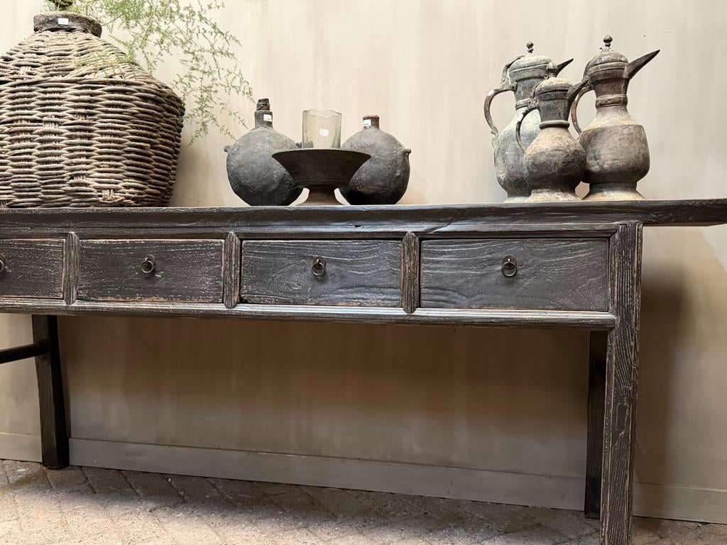 Chinese Tafel elmwood sidetable stoer sober landelijk wonen, Ophalen, Stoer sober landelijk hoffz aura peeperkorn, Nvt, Nvt