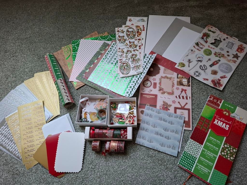 Kerstkaarten maken pakket, Hobby en Vrije tijd, Kaarten | Zelf maken, Ophalen of Verzenden, Overige thema's, Overige typen