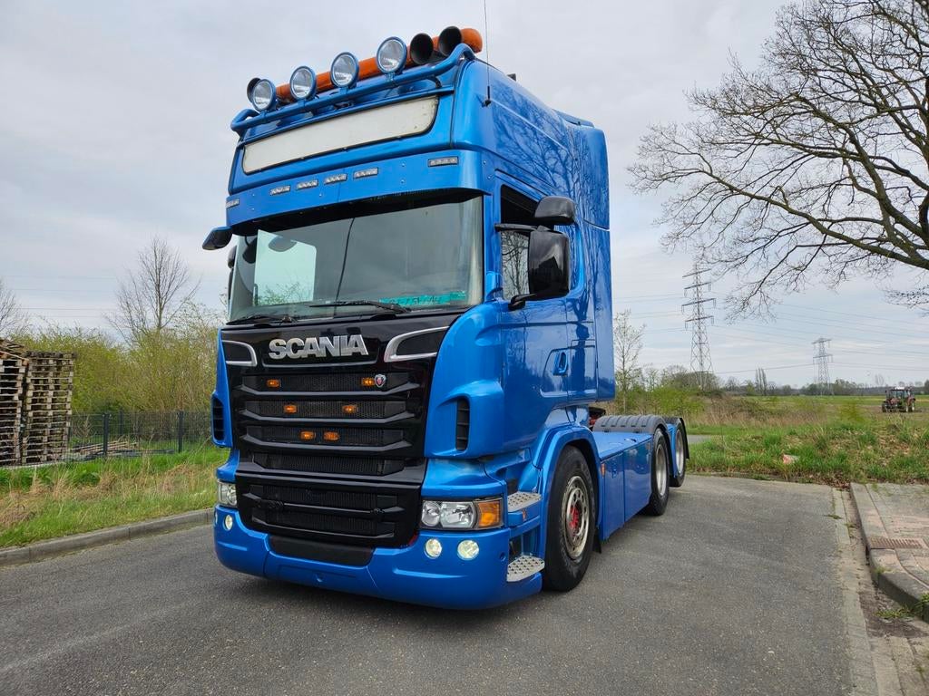R730 V8 740.000km "king of the road" vol luchtgeveerd., Auto's, Automaat, Euro 5, Scania, Leder