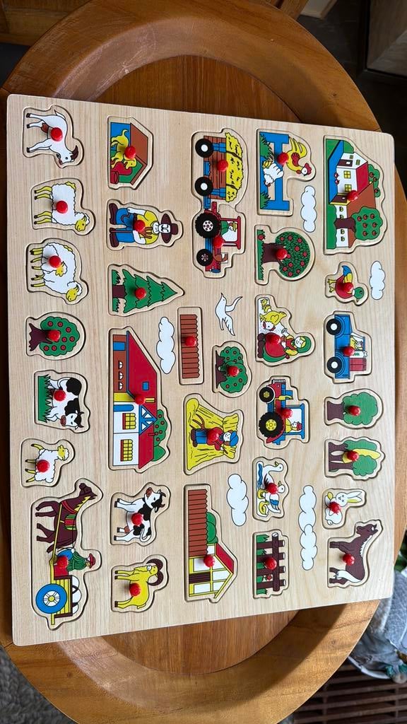 Nieuw knopjes puzzel boerderij, Ophalen, 10 tot 50 stukjes, Nieuw