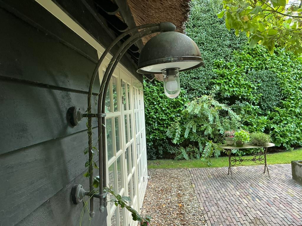 Hele mooie kopere buitenlanp italiaans design, Tuin en Terras, Buitenverlichting, Minder dan 50 watt, Wandlamp, Ophalen of Verzenden