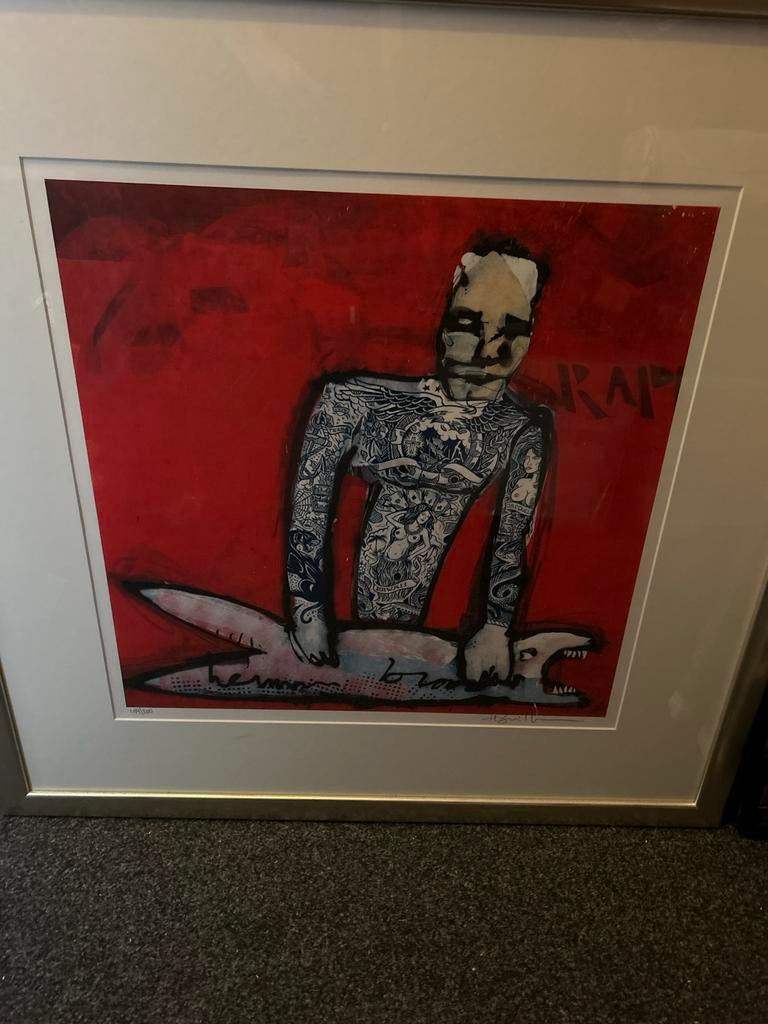 Ingelijste zeefdruk van herman Brood en Henk Schifmacher, Ophalen