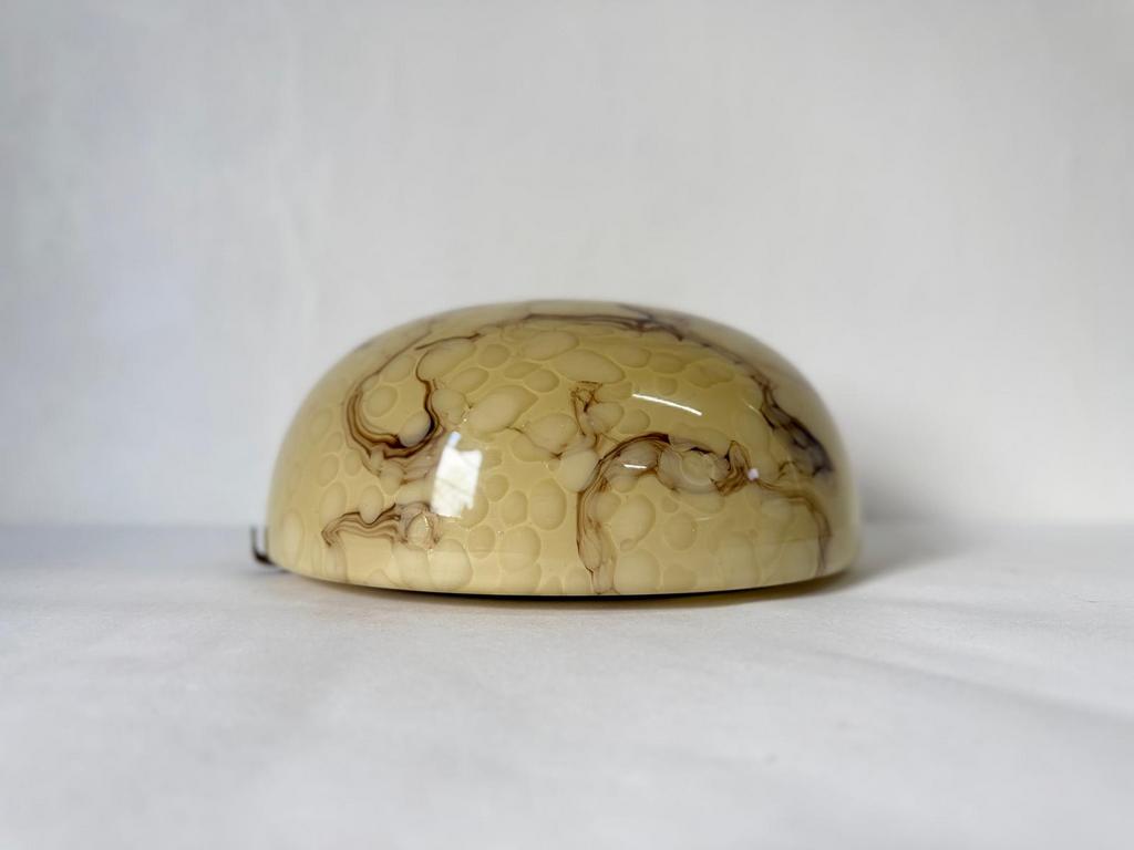 Vintage gemarmerde plafonnière Gispen Ø 30 cm Art Deco 1930, Antiek en Kunst, Ophalen of Verzenden