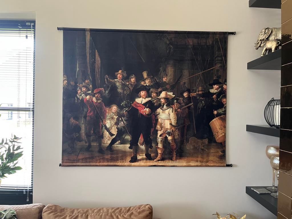 Wandkleed bruin goud velours nachtwacht, Ophalen, Zo goed als nieuw