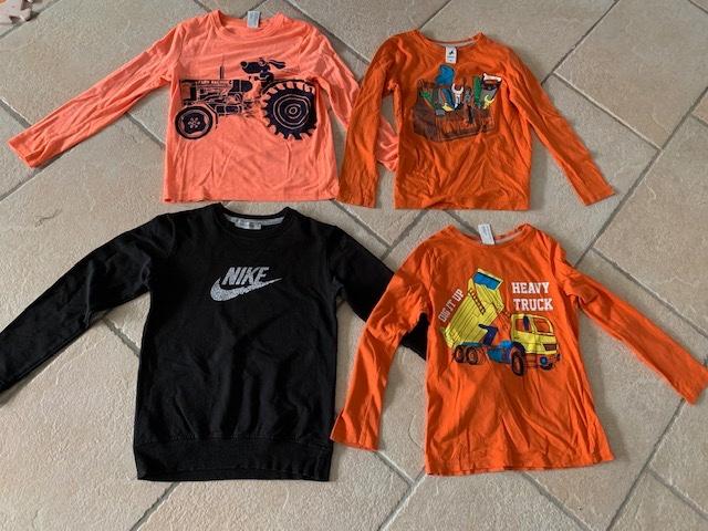 Shirts lange mouwen, truien maat 134. Drie zijn oranje en, Ophalen of Verzenden, Gebruikt, Jongen of Meisje, Shirt of Longsleeve