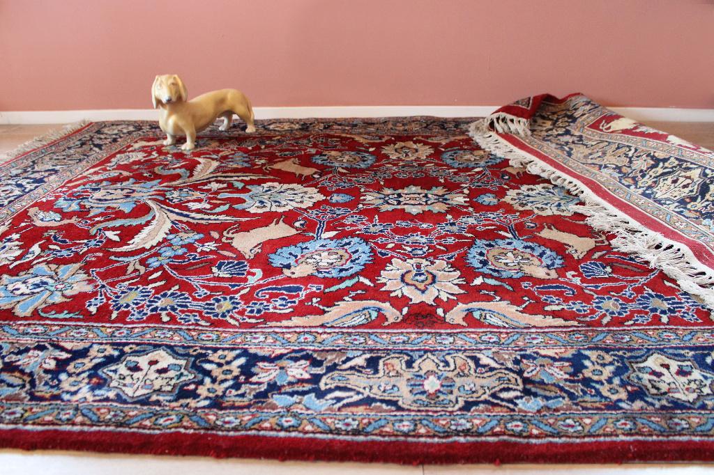 Handgeknoopt Oosters kleed met dieren. Ghoum? Vintage tapijt, Ophalen, O, O, 150 tot 200 cm