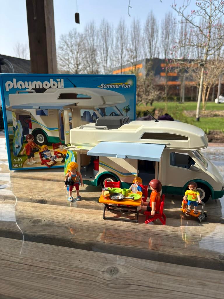 Playmobil camper met doos 6671, Ophalen, Zo goed als nieuw, Complete set