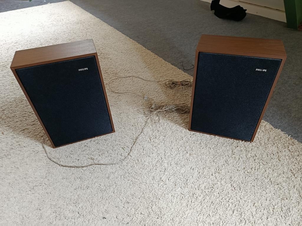Philips 22AH400 luidsprekers vintage, Ophalen of Verzenden, Minder dan 60 watt, Front, Rear of Stereo speakers, Philips