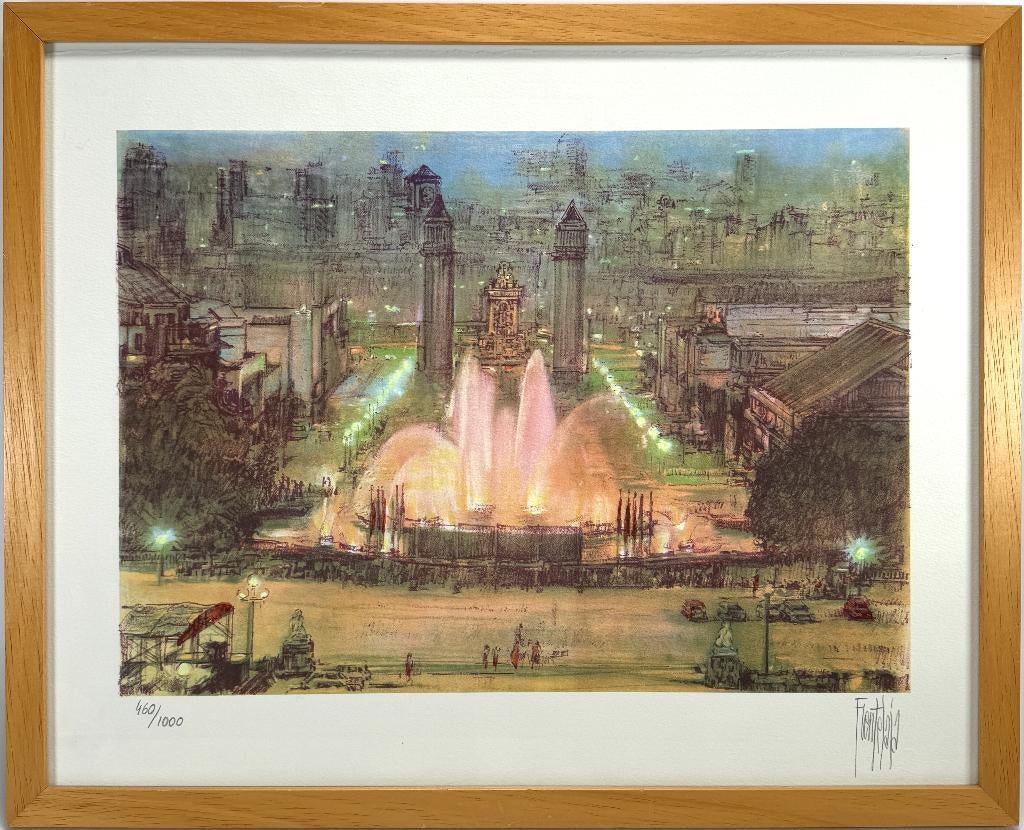 715. Litho, L. Fuentetaja - Magische Fontein Barcelona, Ophalen of Verzenden