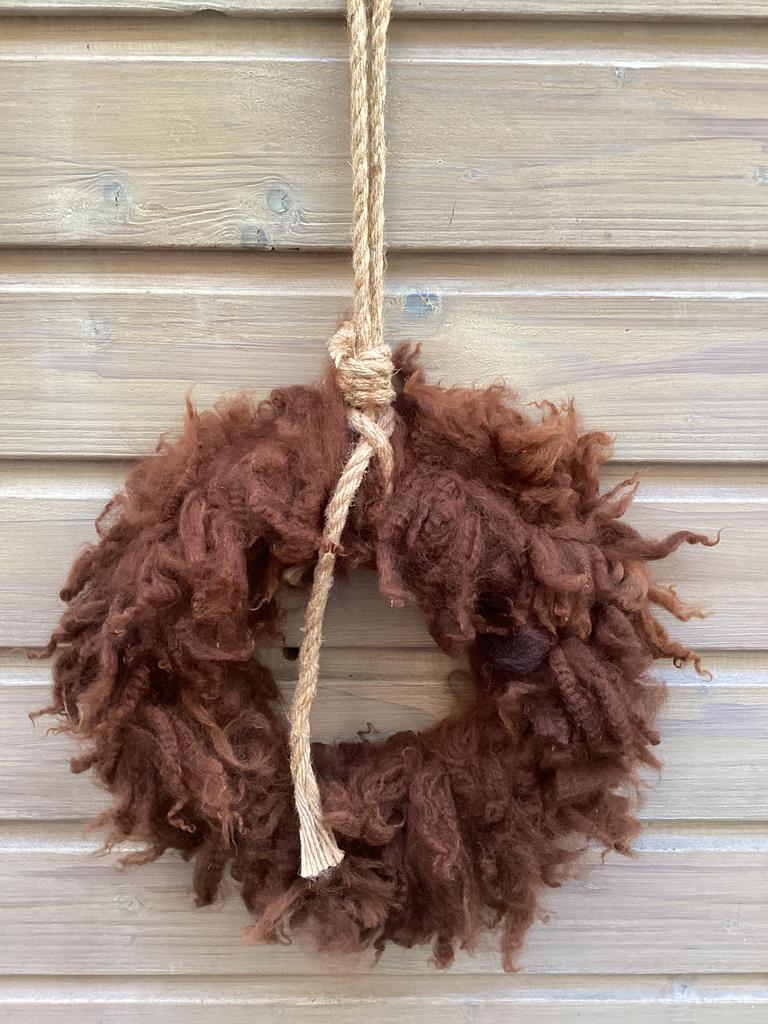 Handgemaakte Landelijke krans Alpaca wol, Huis en Inrichting, Woonaccessoires | Kransen, Ophalen, Nieuw