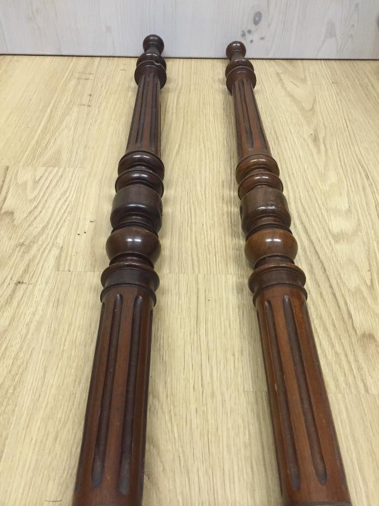 Maak je eigen hemelbed met deze 2 bed posten, Gebruikt, 70 cm of minder, Bruin, Klassiek