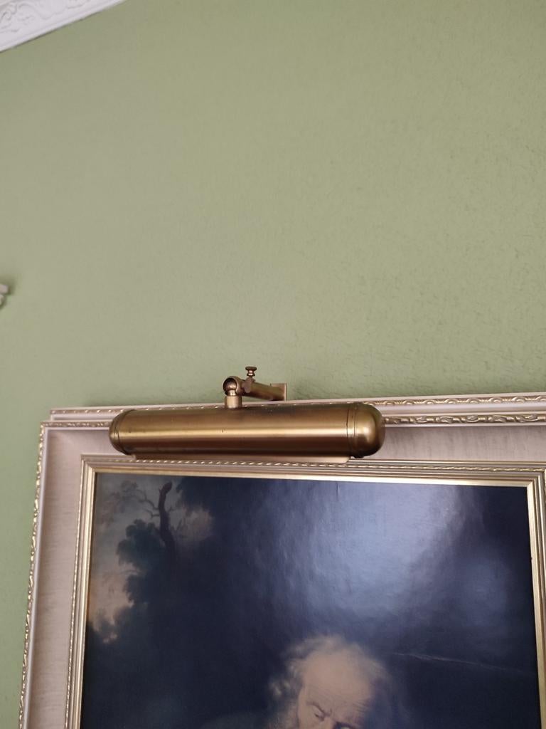 Gezocht Antieke messing schilderijlamp, Ophalen, Gebruikt, Klassiek, Antiek, Vintage