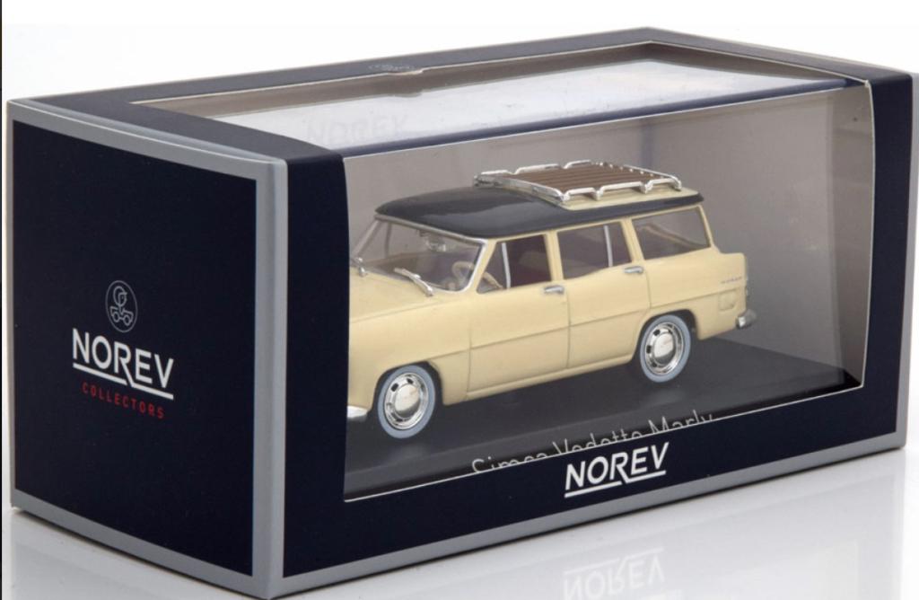 SIMCA VEDETTE MARLY 1957 L.GEEL/ZWART 1:43 NOREV ref. 574055, Verzenden, Nieuw, Auto, Norev