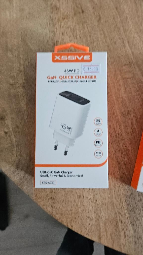 Charger GAN QUICK CHARGER 45 W PD, Ophalen of Verzenden, Nieuw, Apple iPhone