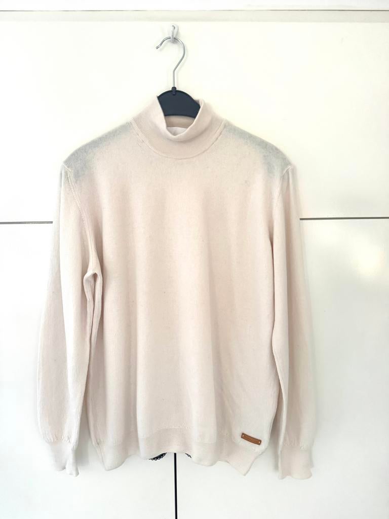 BALDESSARINI off white zgan wol coltrui trui mt large BCBC, Kleding | Heren, Maat 52/54 (L), Ophalen of Verzenden, Zo goed als nieuw