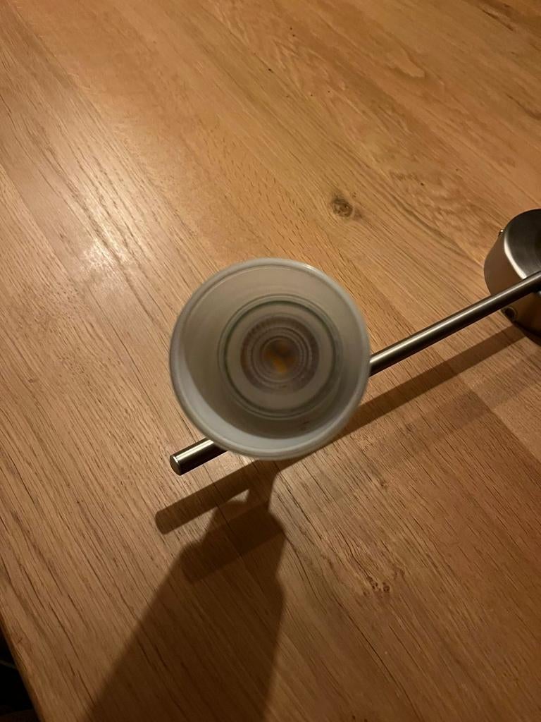 Moderne lamp met spotjes, Metaal of Aluminium, Ophalen of Verzenden, Zo goed als nieuw, Modern