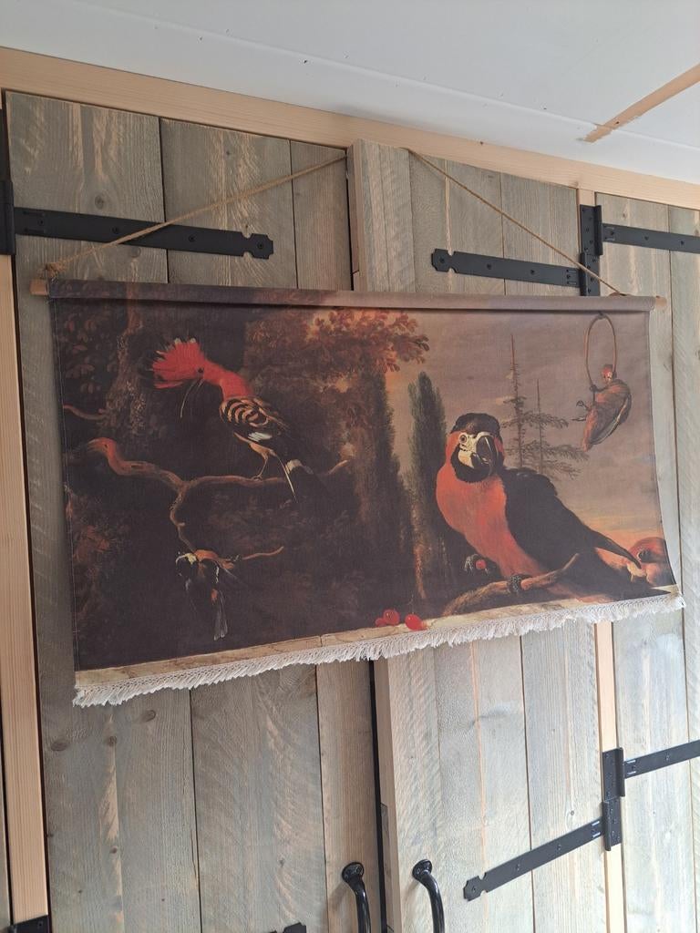 Mooi wanddoek papagaai sober,landelijk,vogel, Ophalen of Verzenden, Zo goed als nieuw, X, X