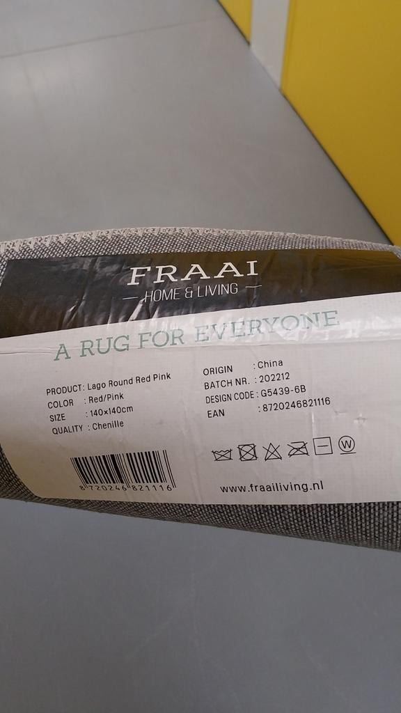 Rond vloerkleed - 140x140 cm, Rond, Nieuw, Ophalen of Verzenden, Rood