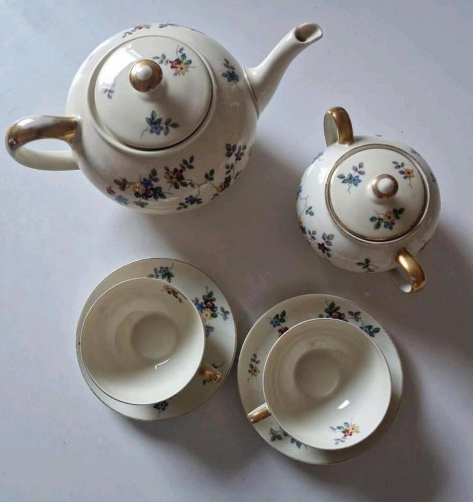 Vintage Theeservies Famag Schönwald Bavaria, Antiek en Kunst, Antiek | Servies compleet, Ophalen of Verzenden