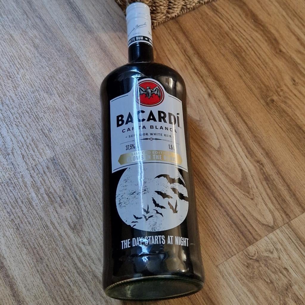 Bacardi Glow in the dark fles, Ophalen of Verzenden, Frankrijk, Overige typen