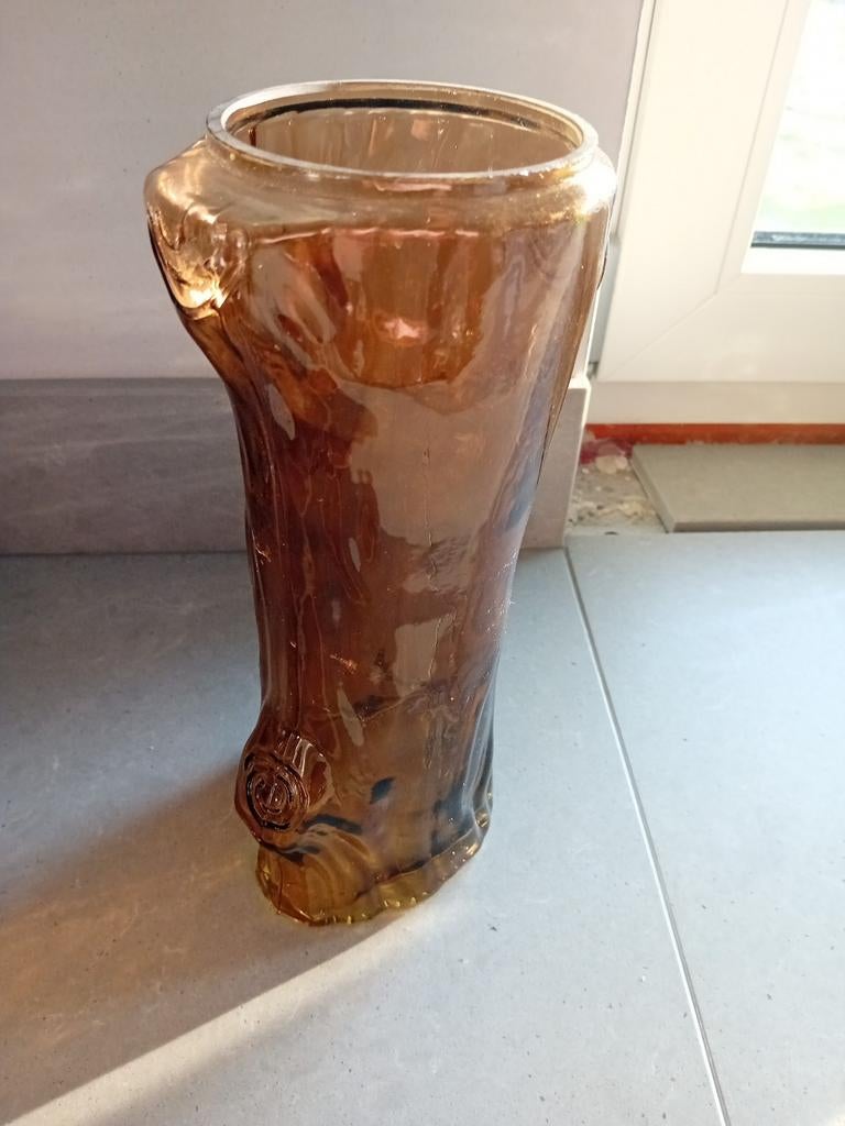 Decoratieve glazen vaas in boomstam design, Overige kleuren, 50 tot 75 cm, Ophalen of Verzenden, Glas